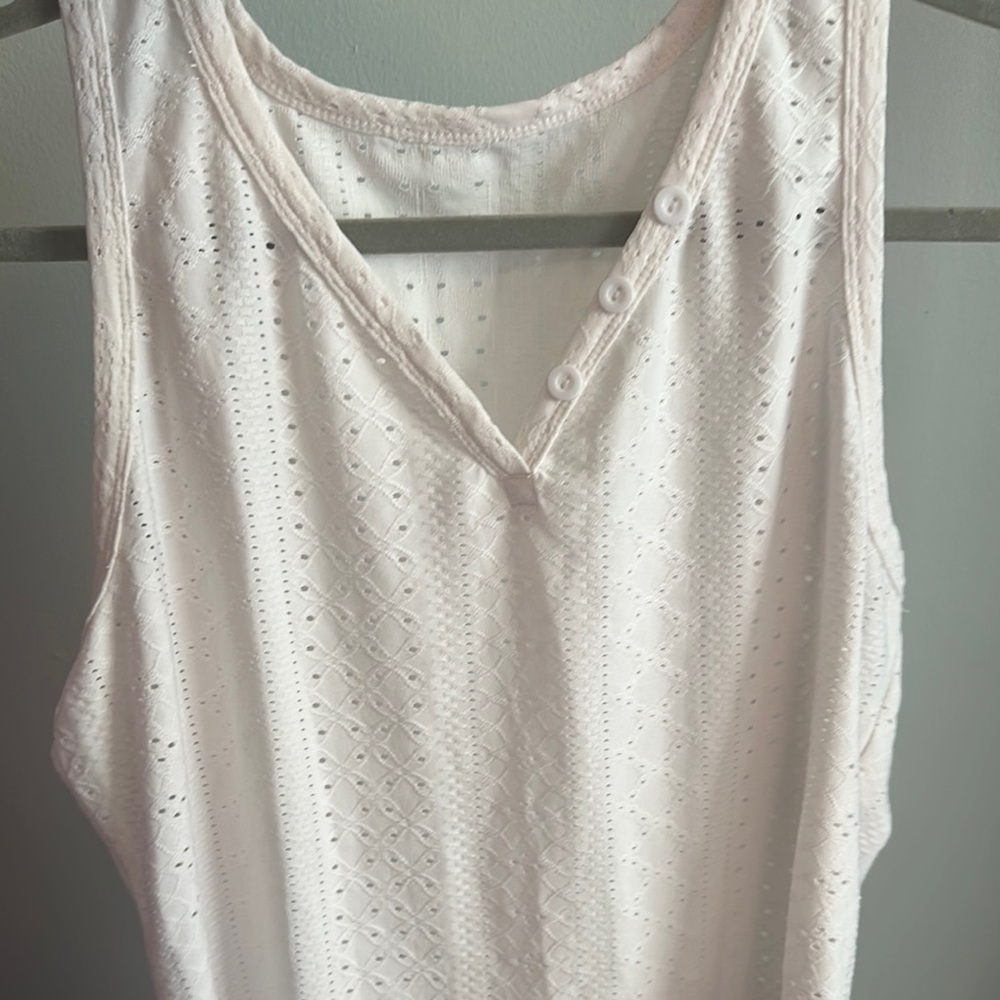 SHEIN White Eyelet Tank Top